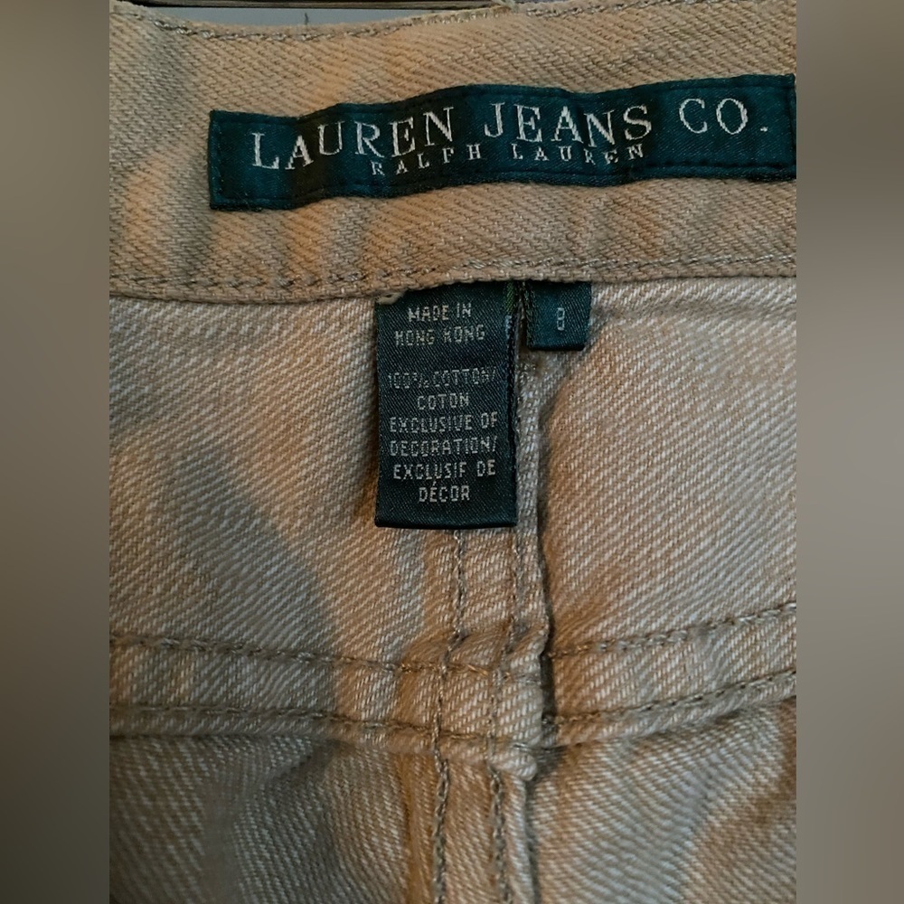 Lauren Jean Co. Jeans Womens Size 8 Khaki High Rise Floral Stenciled Detail - Picture 9 of 14